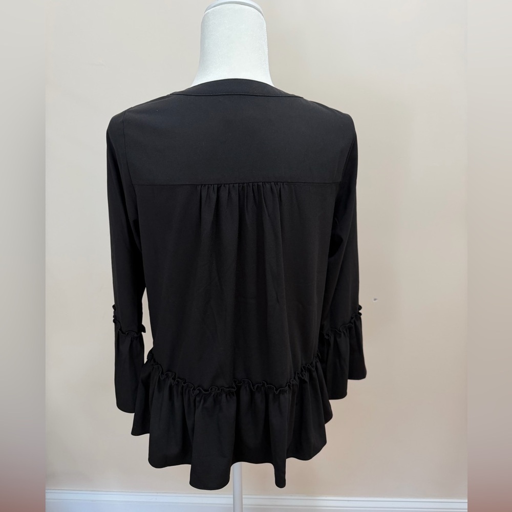 Tuckernuck Pomander Place Black Long Sleeve V Neck Kenzo Top Sz. S - Picture 5 of 6